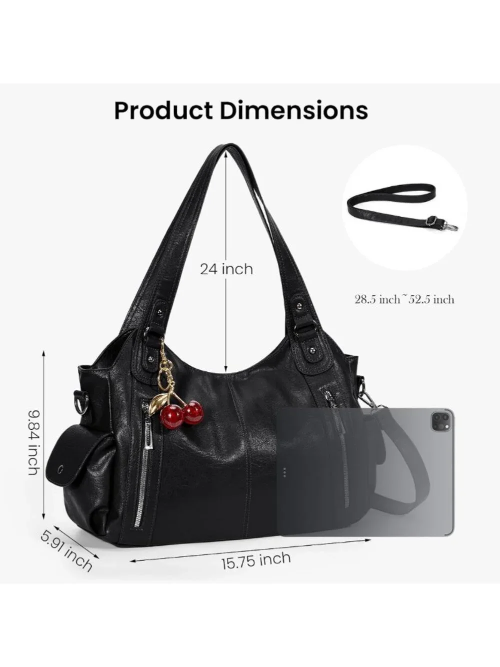 Chic Slouchy Hobo Shoulder Bag - Soft Leather Tote, Crossbody & Satchel Style